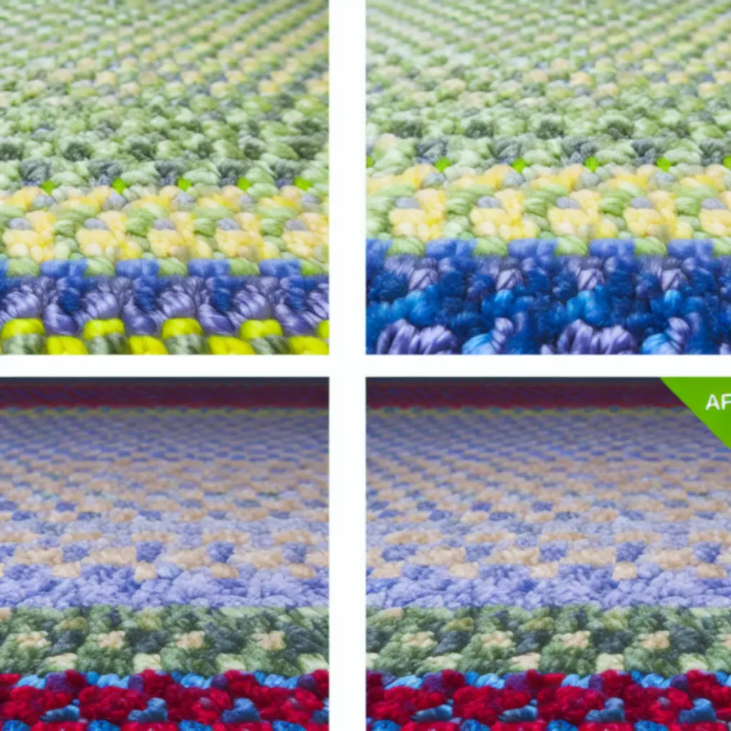 Ugyanaz a szőnyeg tisztítás után, élénk színekkel és tiszta felülettel