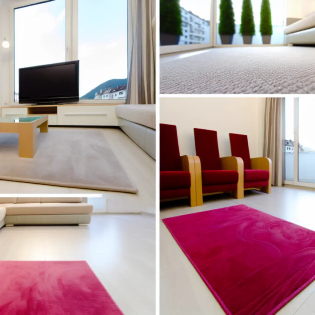 Frissen kitisztított, foltmentes szőnyeg közelről