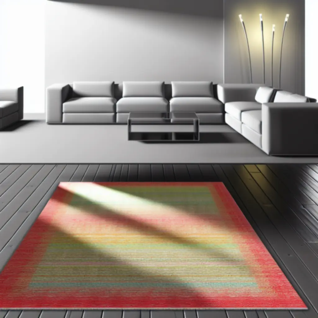 Frissen kitisztított, tiszta szőnyeg egy nappaliban