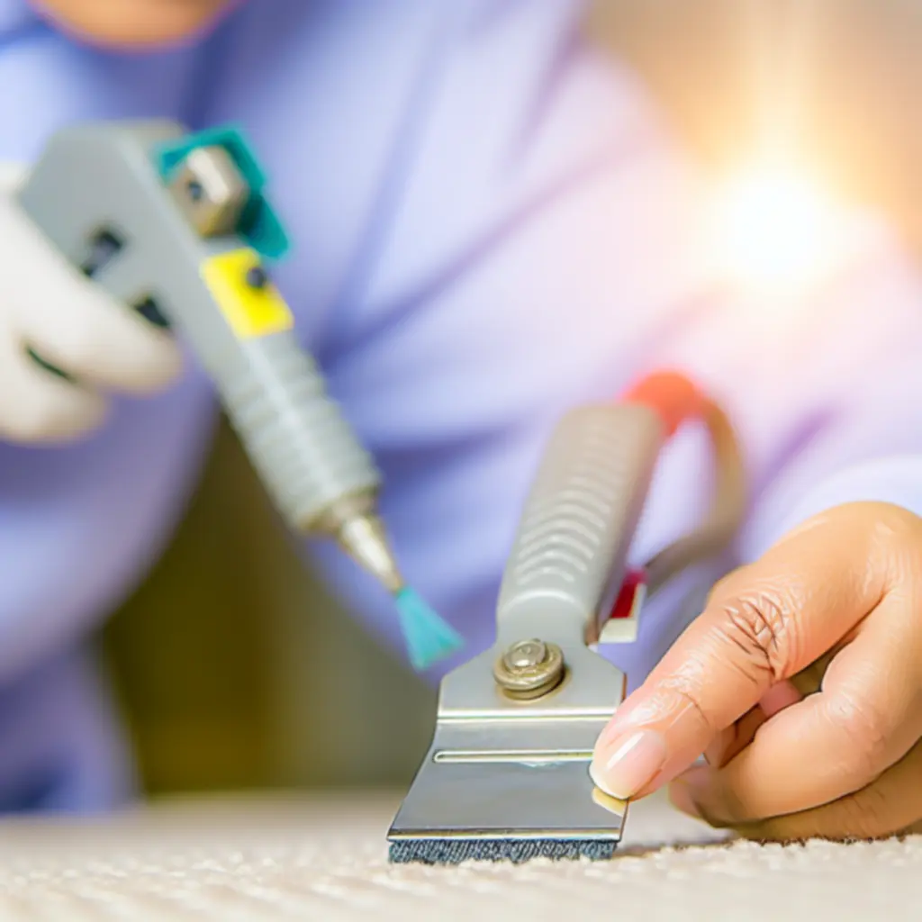 Folyamatábra a szőnyegfolt-eltávolítás lépéseiről