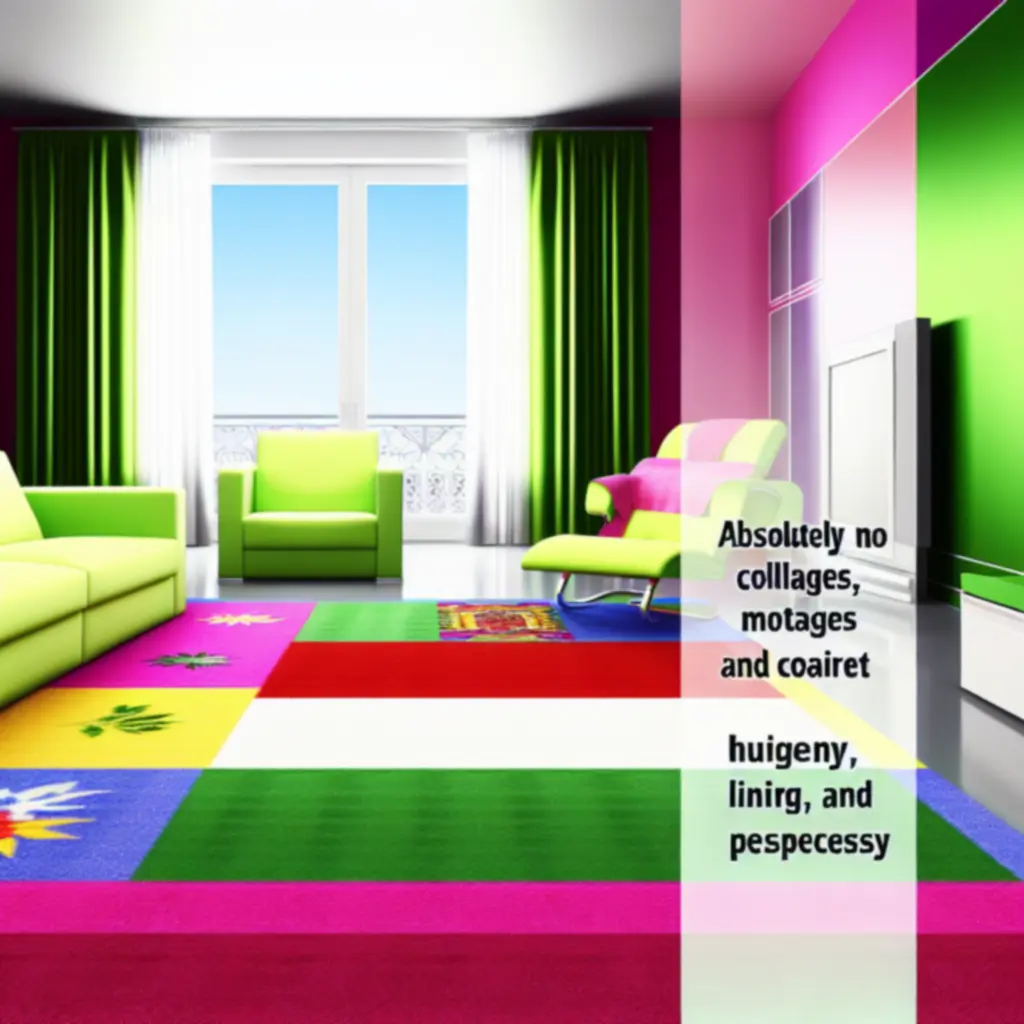 Frissen tisztított szőnyeg világos nappaliban, rendezett és higiénikus környezetben